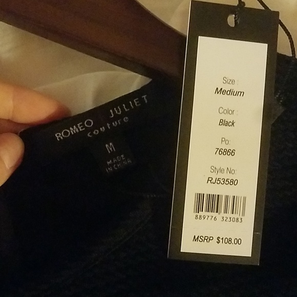 NWT! Romeo + Juliet Black Bodycon Dress LBD - Picture 6 of 7